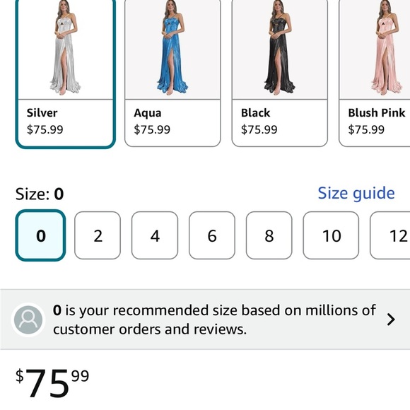 Sparky Satin A Line Pleated Formal Party Evening Gown W/Slit - Picture 4 of 4